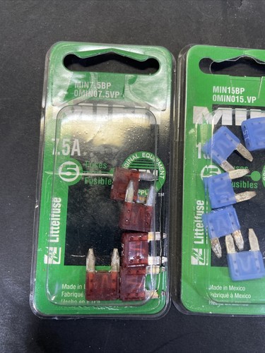 15- Fusibles Littelfuse Mini, 5- Mini7,5 BP y 10- Fusibles Mini15PB, envío gratuito a EE. UU. - Imagen 2 de 4