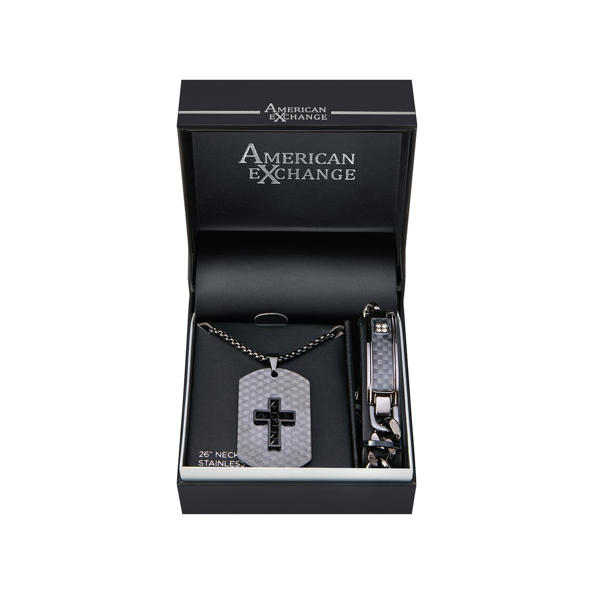 Armani Exchange Men's Necklace AX Logo Tag Metal A|X GIFT