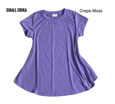 Small Lularoe Erika Swing Top Solid Purple Fits 4/6 Crepe Moss