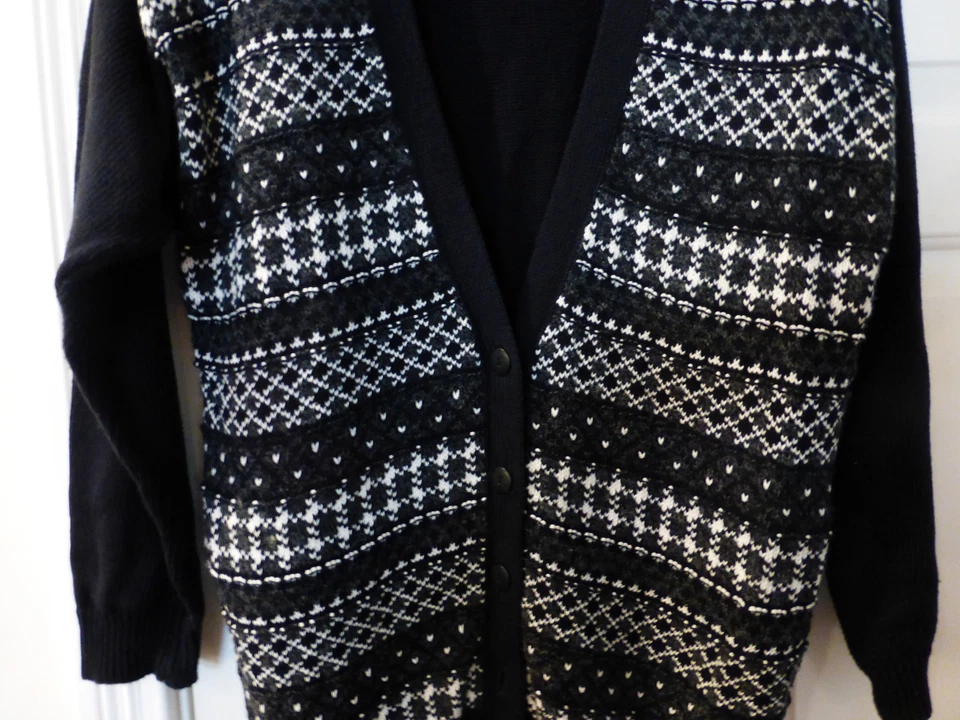 NUEVO CON ETIQUETAS LIZ & CO. LIZ CLAIRORNE PUNTO CÁRDIGAN CUELLO EN V SUÉTER TALLA L NEGRO Foto 2 de 3