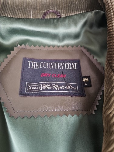 Vintage 1970'S Sears The Country Coat Green Corduroy Jacket Mens Size 46 Long - Picture 10 of 15