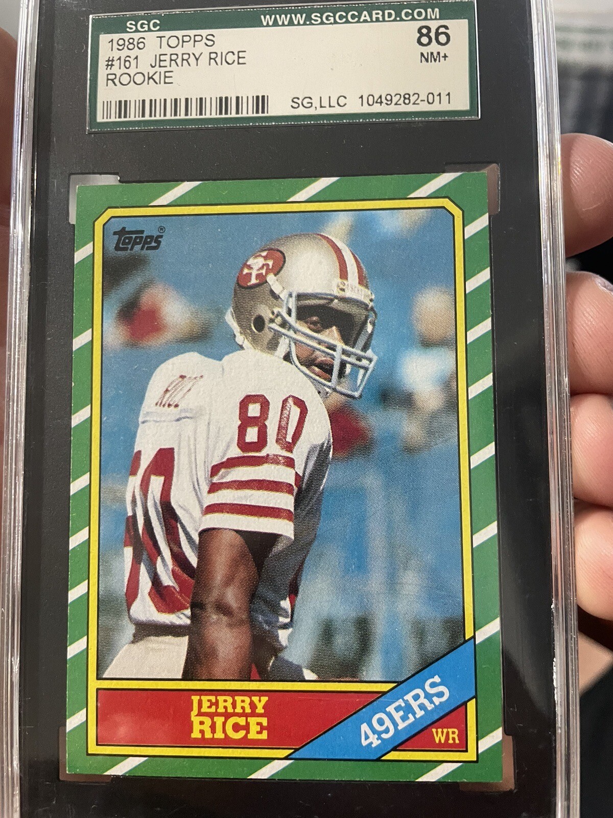 Jerry Rice 1986 Topps SGC 8 Rookie Card RC Graded San Francisco 49ers NFL #161