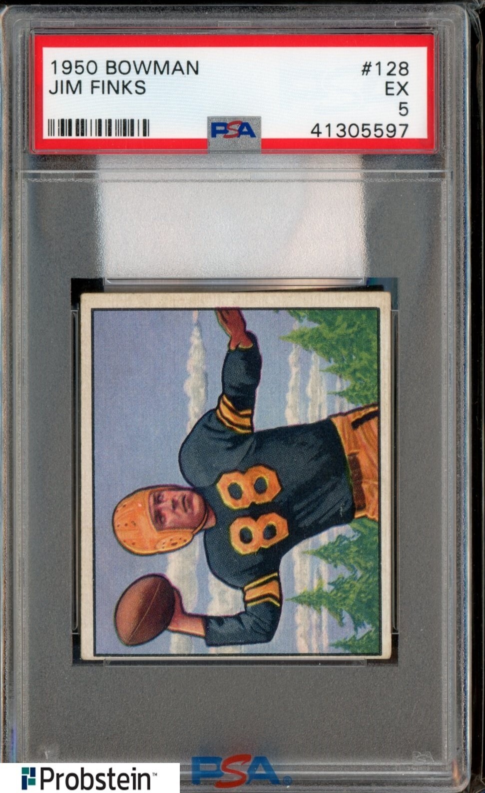 1950 Bowman Football #128 Jim Finks Pittsburgh Steelers PSA 5 EX
