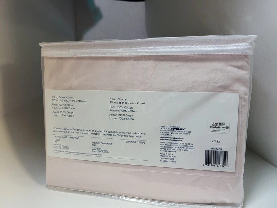 NUEVO Juego de funda nórdica RoseWater Bed Bath Beyond King + 2 fundas de almohada de algodón #B1 Foto 2 de 4