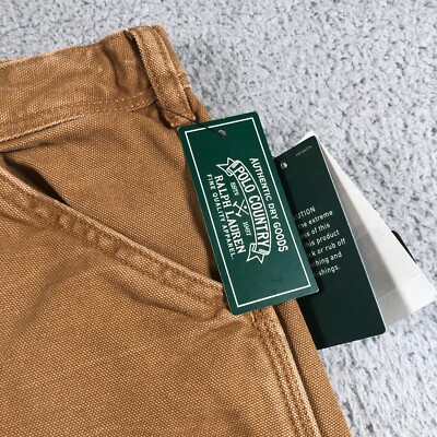 Polo Country Ralph Lauren Pants Boys 16 Brown Duck Canvas Utility Carpenter
