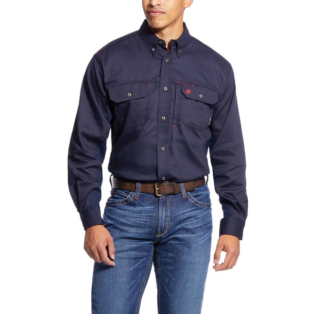 Ariat Men's FR Solid Vent Navy Blue 