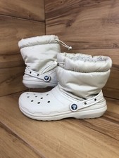 CROCS BONE CLASSIC LINED NEO PUFF BOOTS WELLIES SIZE J 6 Vgc