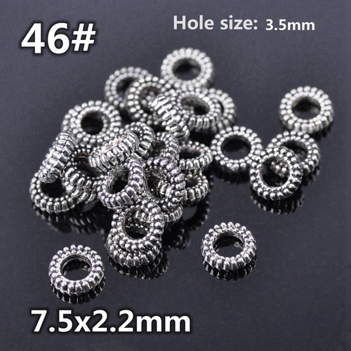 50pcs Tibetan Silver Color Metal Alloy Loose Spacer Beads Lot For Jewelry Making - Bild 56 von 59