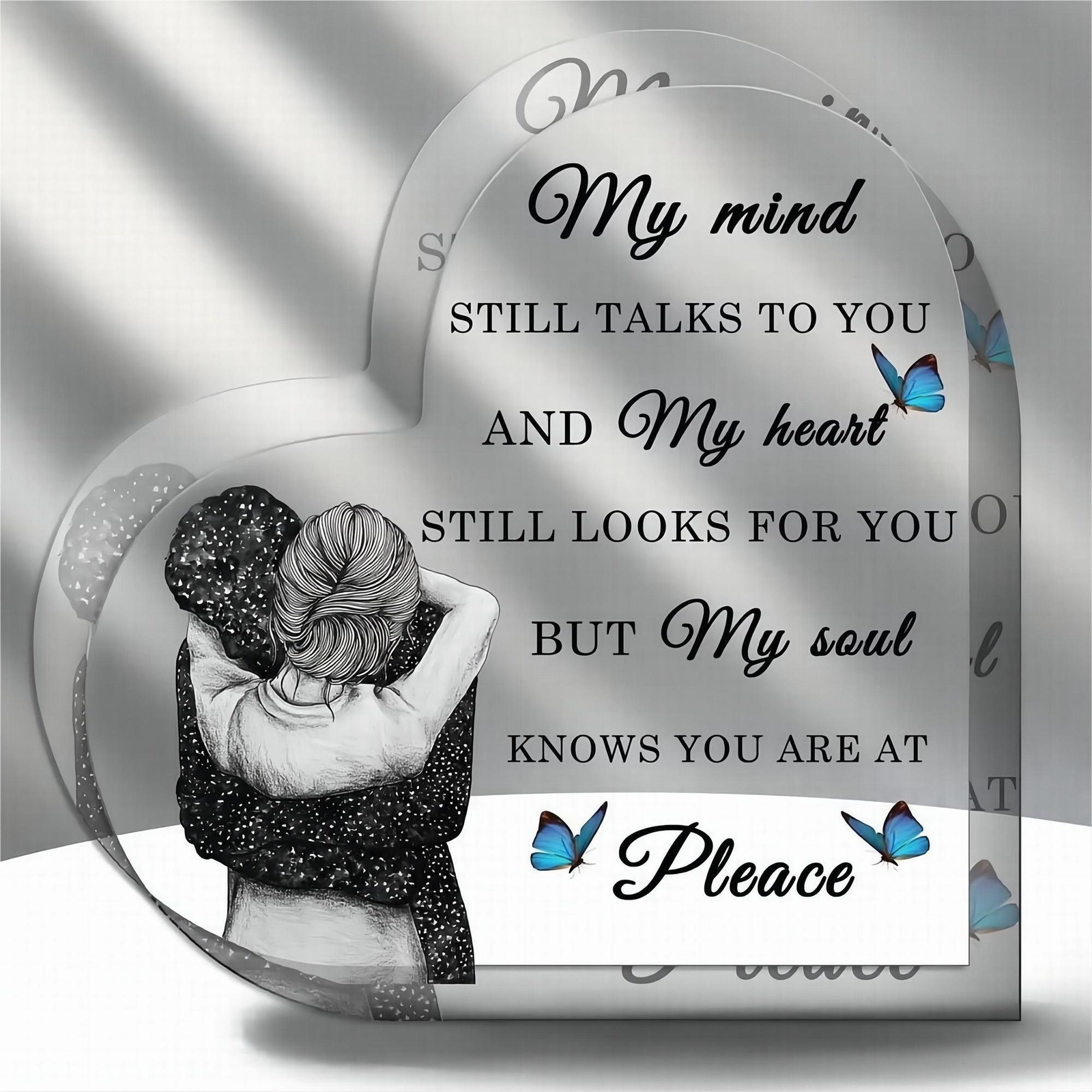 Figurine Condolence Plastic Clear Small Carved Modern Heart Novelty Home Decor