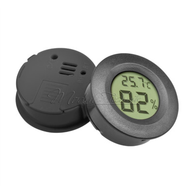 10PCS Digital Cigar Humidor Hygrometer Thermometer Humidity Meter Black Round