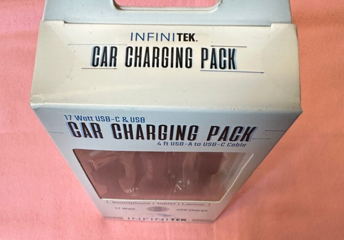 Lot of 9 INFINITEK 17 Watt USB-C & USB Car Charging Pack 4 ft. - Picture 6 of 6