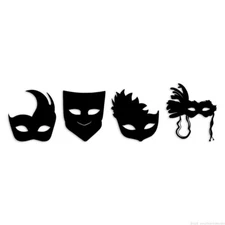 Opera Masks - Decal Sticker - Multiple Colors & Sizes - ebn7201