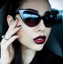 Retro Pin Up Cat Eye NIKITA Big Vintage Fashion Women Glasses Sunglasses 1377 L