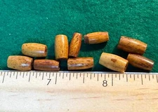 (10) OLD 0.5" 1/2" Bone Hair Pipe Sioux Indian Beads Breastplate Fur Trade 1700s