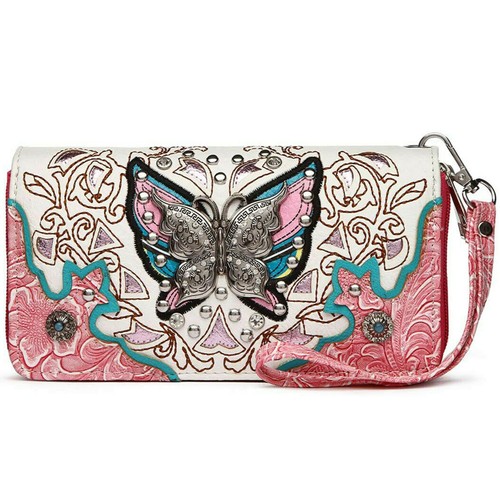 Strass Schmetterling Nieten Cowgirl Western Stil Damen Armbänder Clutch Geldbörse - Bild 14 von 17