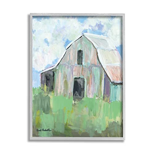 Rural Barn Tall Grass Countryside Impressionistic Painting, Design by Kait Ro...