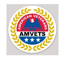 10 Inch Non-Reflective Round AMVETS American Veterans Vet Vets Vinyl Sticker