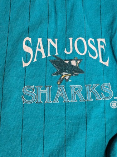 Vintage San Jose Sharks NHL Button Up Jersey Size L Front Row Salem SportsWear - Picture 2 of 19