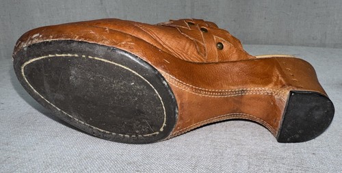 Vintage Frye Women's Boots Leather Clog Heeled Mules Shoe Braided Tan Sz 7 70050 - Picture 11 of 14