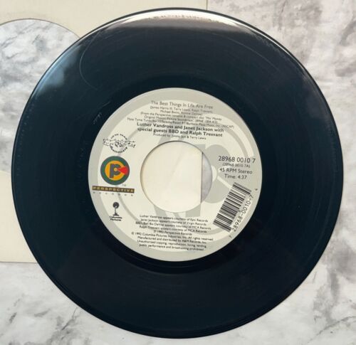 Luther Vandross Janet Jackson Best Things in Life Are Free 45 Funk Soul 90s - Picture 4 of 6