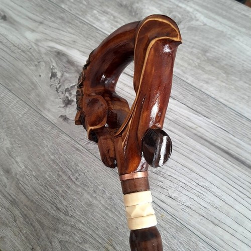 Antique Horse hoof Designed Handle Walking Sticks Wooden Gift Hand-Carved Cane - Picture 5 of 9