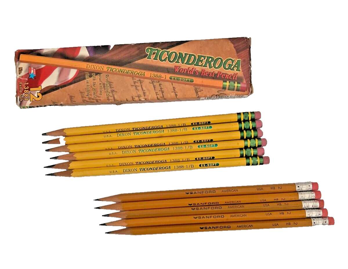 Two Sets of Dixon Ticonderoga 1388-1/B Ex-Soft and Sanford HB 2 Pencils-image
