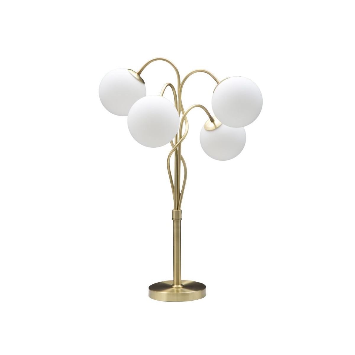 Lampe design 4 sphères Glamy haut de gamme en métal doré et verre 74cm
