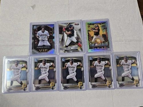 2025 Bowman Chrome Konnor Griffin 8 Card Lot See Pics - Pirates