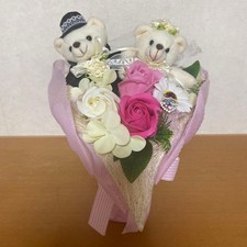 KARENDO Bear Bouquet Soap Flower Bridal Bouquet Wedding Reception Decoration