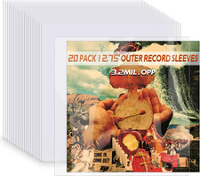 20 Clear Vinyl Record Sleeves, 12" LP Outer Record Sleeves, 12.75" x 12.75", 3.2