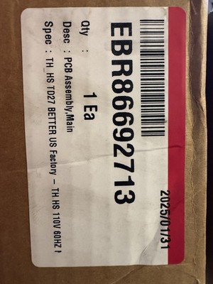 LG EBR86692713 Main Control Board PCB Assembly 110V 60Hz Open Box OEM