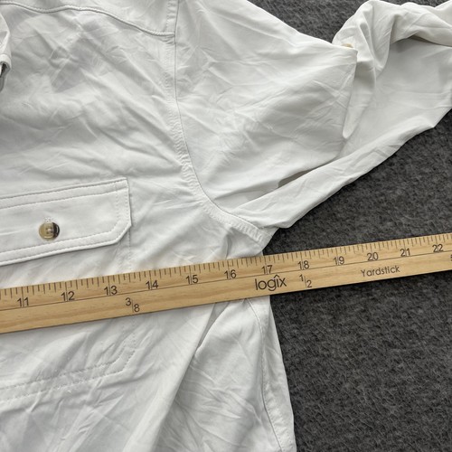 Poncho Fishing Shirt Kids XL White Solid Long Sleeve Button Up Outdoors *FLAWS - Picture 8 of 11