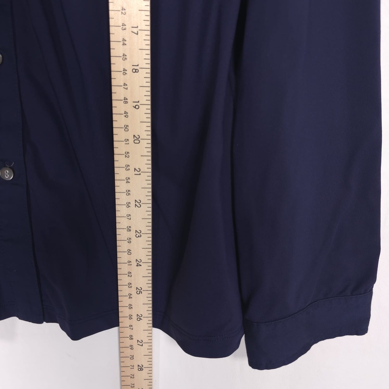 J. McLaughlin Navy Button Front Stretch Blouse Sh… - image 3