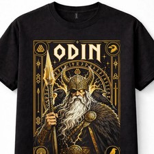 Odin Norse Mythology Viking God Valhalla Ravens Runes Warrior Unisex T-Shirt