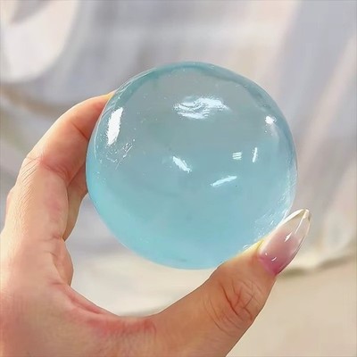 Blue Mochi Squishy Ball Anti Stress Fidget Toy Soft Sensory Squeeze