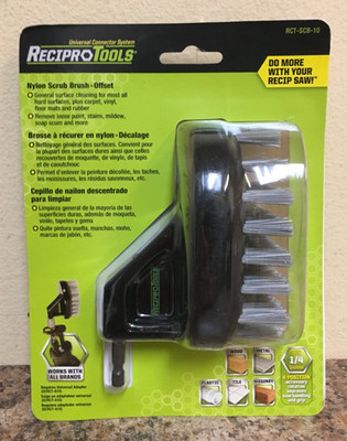 ReciproTools RCT-SCB-10 4 in. Nylon Offset Scrub Brush 1/4 in. Hex Shank