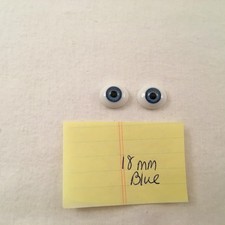18 mm blue flat back glass eyes