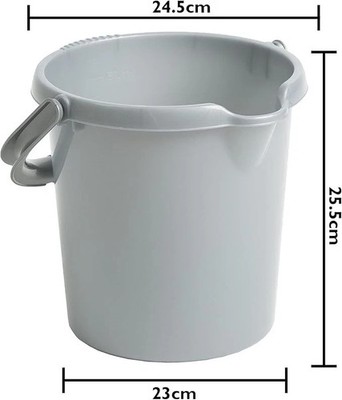 5L Aufbewahrungseimer Kunststoff mit Tragegriff für Haus Küche Garten (silber)