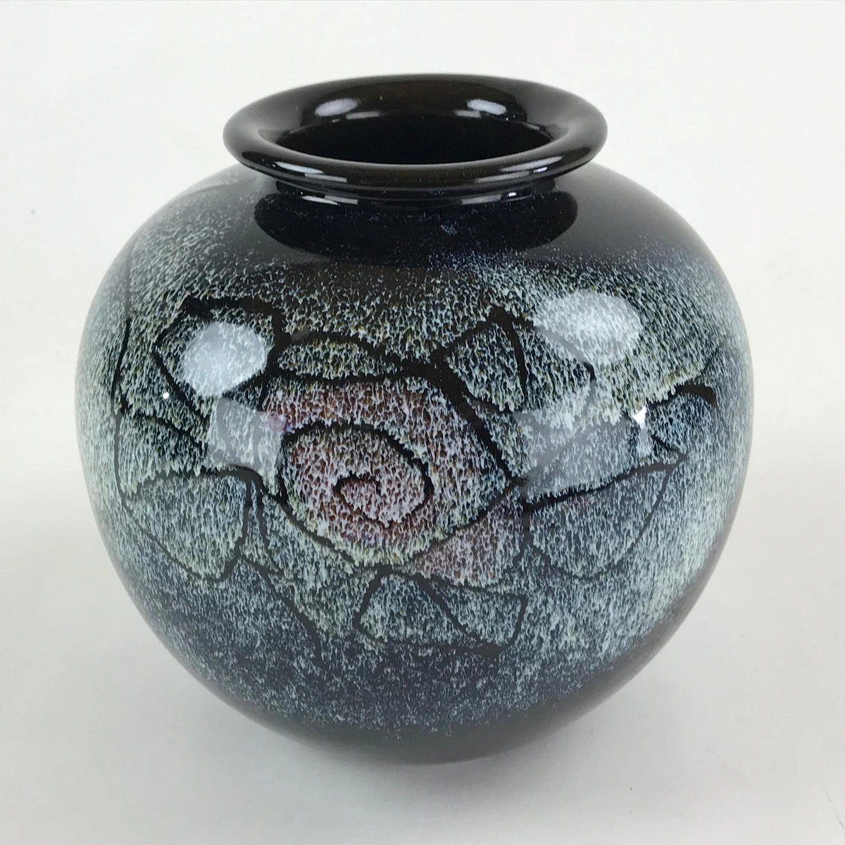 陶瓷黑色后1940 年日本花瓶| eBay