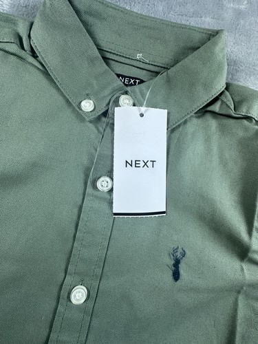 Boys Next Oxford Button Up Shirt Size 6 Years Long Sleeve Green New - Picture 9 of 10