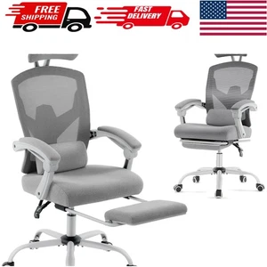 Breathable Mesh High-Back Office Chair with Footrest for Home, Office & Gaming