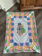 Vintage Applique Baby Quilt Toy Soldier Girl Folk Art Patchwork Crib Blanket