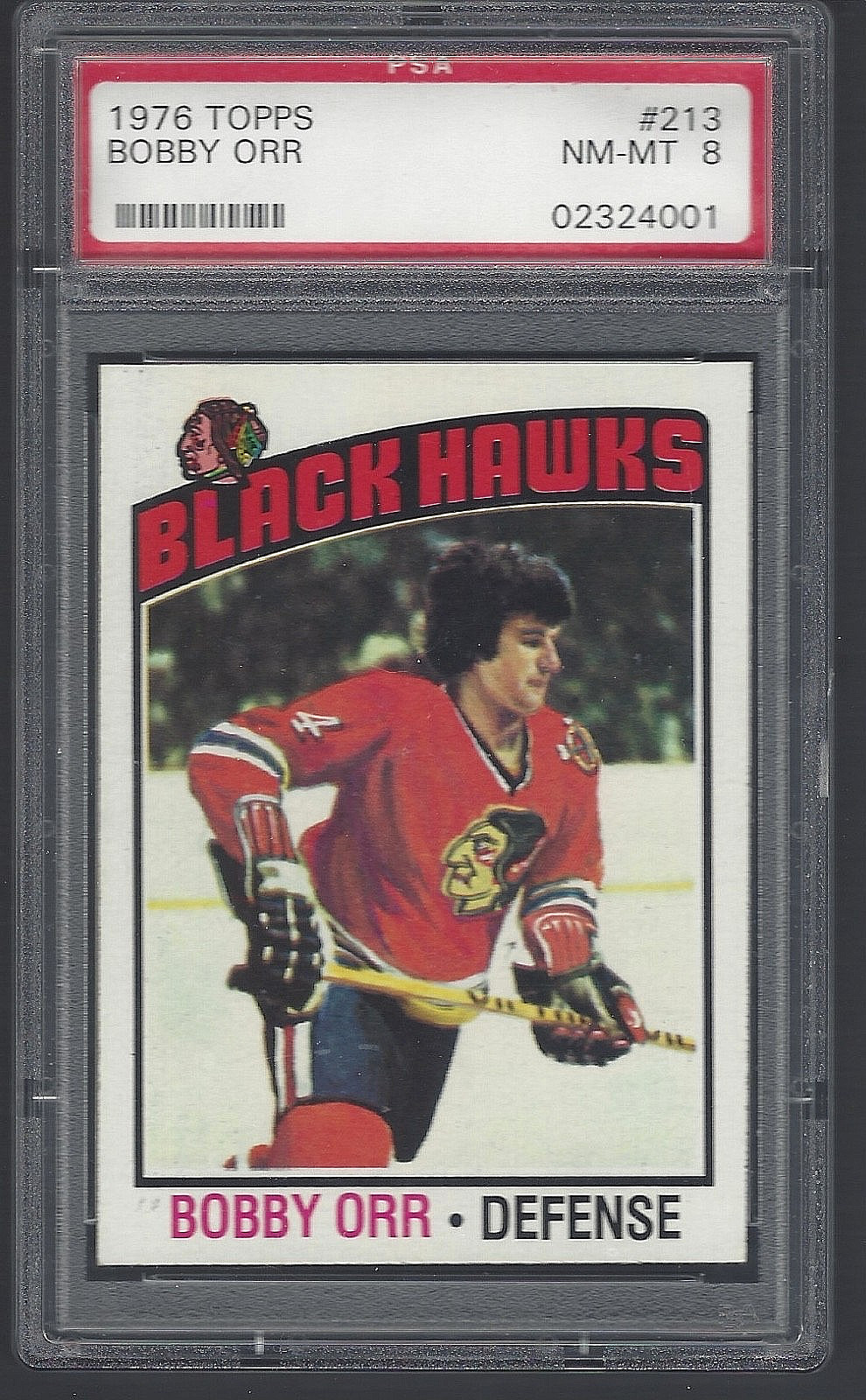 1976 Topps #213 BOBBY ORR HOF PSA 8