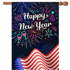 New Years Flag,Happy Year Flag 28 x 40 Inch,