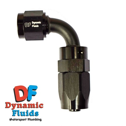 (AN6) -6 90 Degree Fast Flow Style Fuel / Oil Hose Fitting - BLACK - Picture 1 of 1