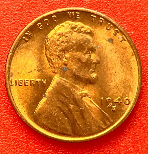 1940-S Lincoln Wheat Cent Penny GEM RED BU From an Original Bank Roll