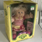 Vintage Cabbage Patch Kids Classic Blonde Girl Doll Curly Hair Blue Eyes