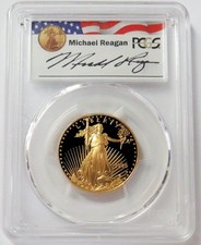 1995 W GOLD $25 REAGAN LEGACY AMERICAN EAGLE 1/2 OZ PCGS PR 69 DCAM 4463.92 per troy oz