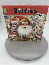Ceaco Selfies Christmas Santa Claus w/Dogs and Cats 550 Pc Puzzle 100% Complete