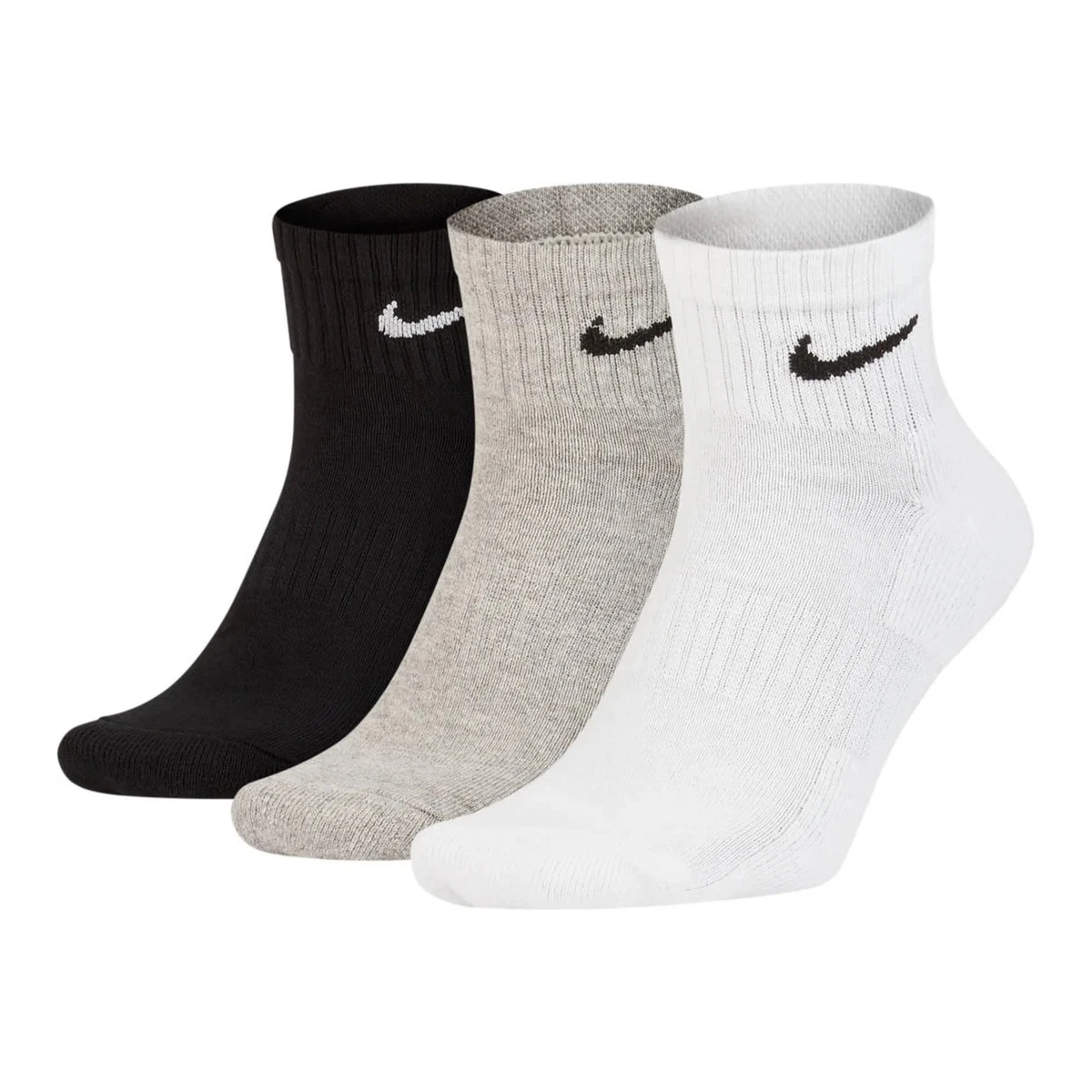 NIKE Unisex 3er Pack Sportsocken - Everyday, Cotton Cushioned Ankle, einfarbi...